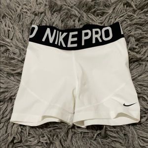 White Nike Pro Shorts